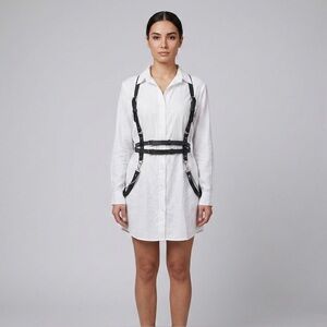 Architectural Double-Cinch Faux Leather Body Harness